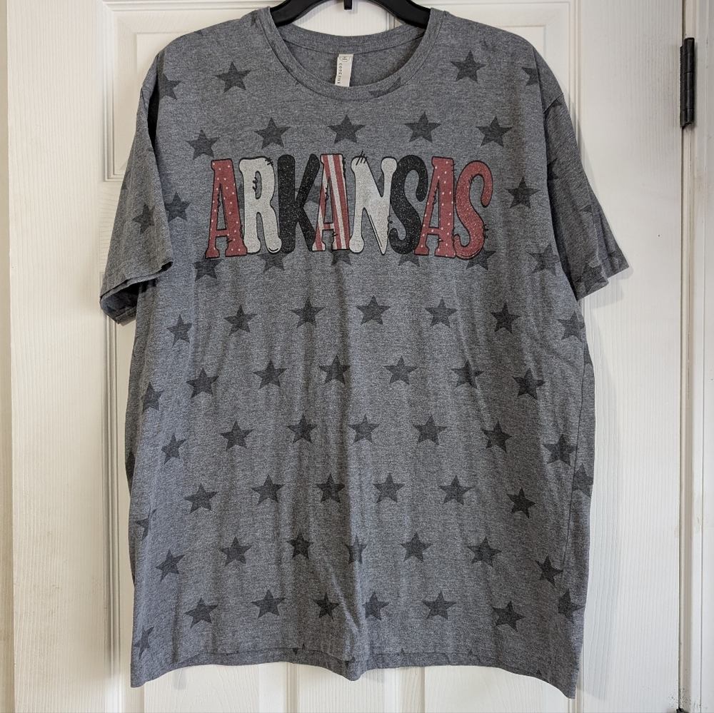 Gray Arkansas Star T-Shirt Size XL